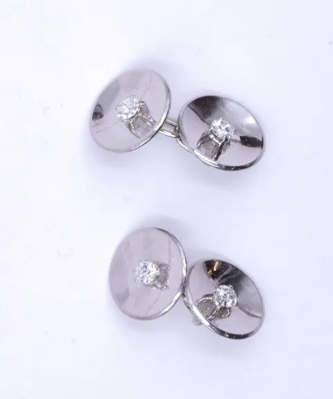 18 karaat Witgoud - Manchetknopen - 0.60 ct Diamant