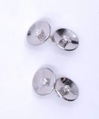 18 karaat Witgoud - Manchetknopen - 0.60 ct Diamant