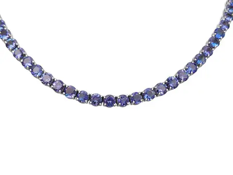 40.84 Carat Tanzanite Necklace - 14 karaat Witgoud - Halsketting - GEEN RESERVE