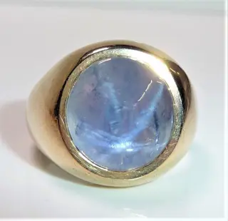 14 karaat Geel goud - Ring - 9.00 ct Stersaffier