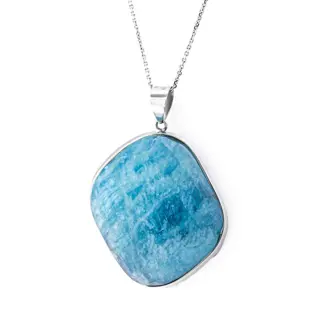 33.52 tcw Aquamarine Pendant - 18 karaat Witgoud - Hanger - 33.52 ct Aquamarijn - Geen minimumprijs