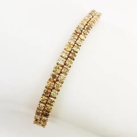 5.72 ct vs fancy mix color diamonds necklace choker also worn as a bracelet - 14 karaat Rosé goud - Halsketting Diamant - Diamanten