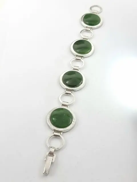 Vintage Zilver -Green JadeArmband - 835 Zilver - Armband