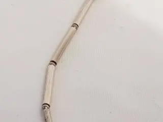 Zilveren strak design collier gladde langwerpige schakels, 1e gehalte zilver. - 925 Zilver - Halsketting