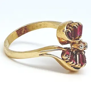 18 karaat Geel goud - Ring - 1.92 ct Robijn - Diamanten