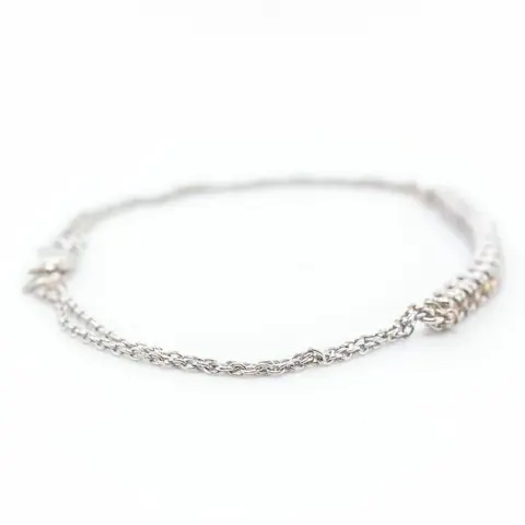 No reserve price - 1.00 tcw - 14 karaat Witgoud - Armband Diamant