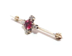 14 karaat Goud - Broche - Diamanten