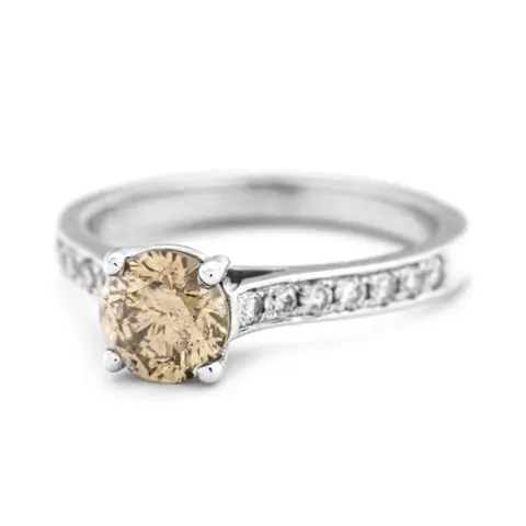 1.23 tcw Diamond Ring - 14 karaat Witgoud - Ring - 1.00 ct Diamant - Diamanten van 0,23 ct - geen minimumprijs
