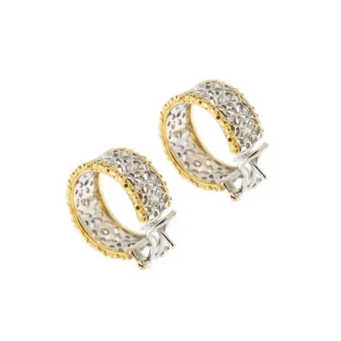 18 karaat Geel goud, Witgoud - Oorbellen - 1.18 ct Diamanten