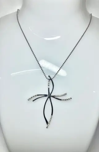 UnoAErre - 18 karaat Witgoud - Collier met hanger, Halsketting - 0.31 ct Diamant