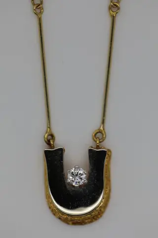 Lapponia - 18 karaat Goud, Platina - Collier met hanger - 0.10 ct Diamant