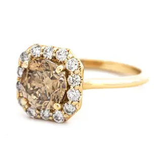 2.47 tcw Diamond Ring - 14 karaat Geel goud - Ring - 2.03 ct Diamant - Diamanten van 0,44 ct - geen minimumprijs