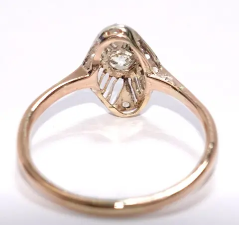 Handcrafted - 18 karaat Platina, Rosé goud - Ring - 0.25 ct Diamant - Diamanten