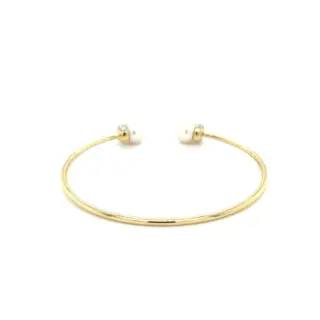 14 karaat Geel goud - Armband - 9.52 ct Zoetwater parel - Diamanten