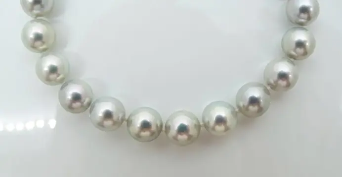 No Reserve Price - Akoya Pearls, Natural Blue, Round, 8 -8.5 mm - 18 karaat Witgoud - Armband