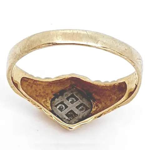 18 karaat Geel goud, Witgoud - Ring - 0.06 ct Diamant