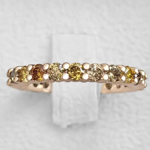 1.31 Carat Fancy Diamonds Half Eternity - 14 karaat Witgoud - Ring - GEEN RESERVE