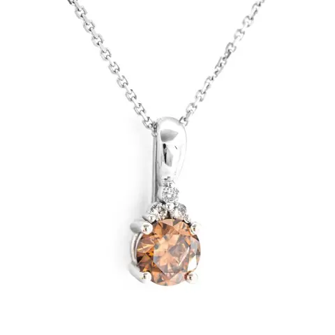 0.50 tcw Diamond Pendant - 14 karaat Witgoud - Collier met hanger - 0.47 ct Diamant - Diamanten van 0,03 ct - geen minimumprijs