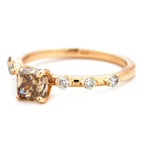 1.19 tcw VS2 Diamond Ring - 14 karaat Rosé goud - Ring - 1.01 ct Diamant - Diamanten van 0,18 ct - geen minimumprijs