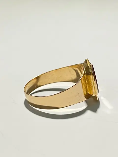 18 karaat Geel goud - Ring - 3.50 ct Carneool