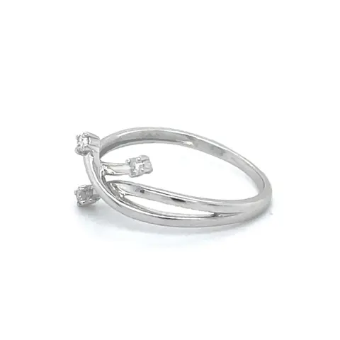 18 karaat Witgoud - Ring - 0.04 ct Diamant