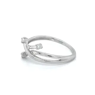 18 karaat Witgoud - Ring - 0.04 ct Diamant