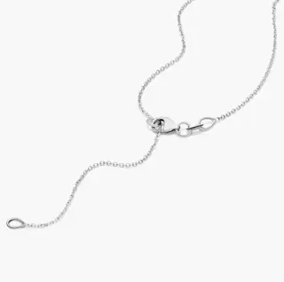 GIA Lab Report Oval Brilliant 0.50CT F/SI1 diamond pendant with a necklace made from 14K white gold. - 14 karaat Witgoud - Collier met hanger Diamant