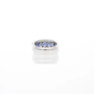 Sabbadini Milano - 18 karaat Witgoud - Ring - 3.60 ct Saffier - Diamanten