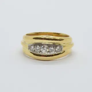 18 karaat Geel goud - Ring - 0.24 ct