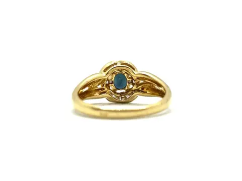 NO RESERVE - 18 karaat Geel goud - Ring - 0.40 ct Saffier - Diamanten