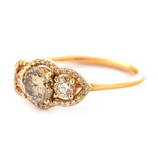 1.47 tcw VS2 Diamond Ring - 14 karaat Rosé goud - Ring - 1.02 ct Diamant - Diamanten van 0,45 ct - geen minimumprijs