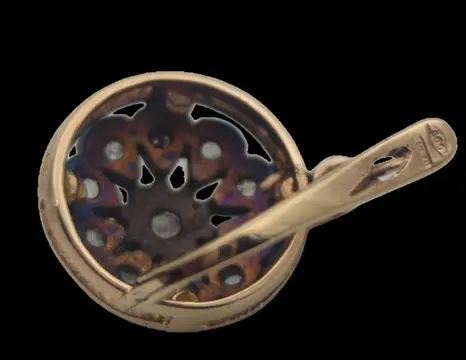 Gemengd Geel goud, Goud, Zilver - Oorbel, Oorbellen Diamant