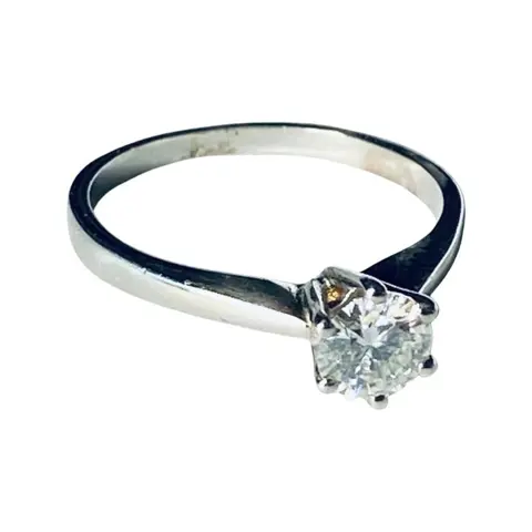 Solitaire Diamond ring - 9 kt. Witgoud - Ring - 0.50 ct Diamant