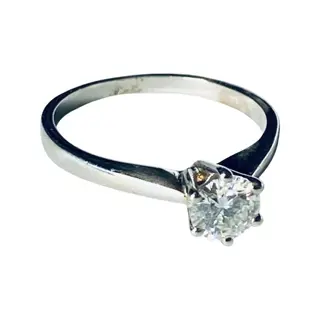 Solitaire Diamond ring - 9 kt. Witgoud - Ring - 0.50 ct Diamant