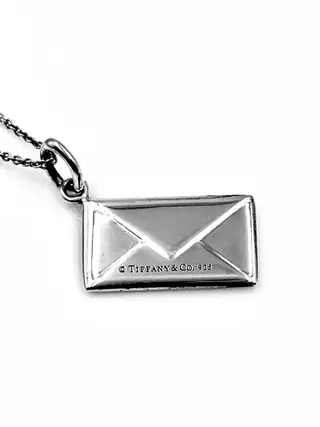 Tiffany & Co. - NO RESERVE PRICE - Diamond Envelope Charm Pendant - 925 Zilver - Collier met hanger