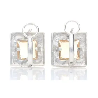 18 karaat Witgoud - Oorbellen - 2.50 ct Citrien
