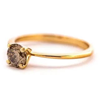 0.56 tcw VS2 Diamond Ring - 14 karaat Geel goud - Ring - 0.56 ct Diamant - Geen minimumprijs