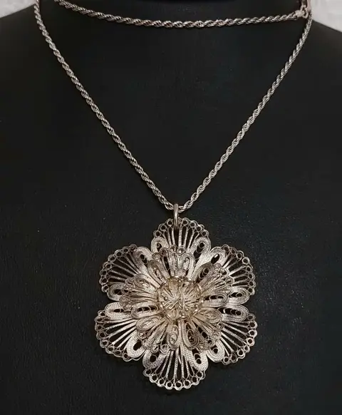 Gemengd Zilver - Collier met hanger