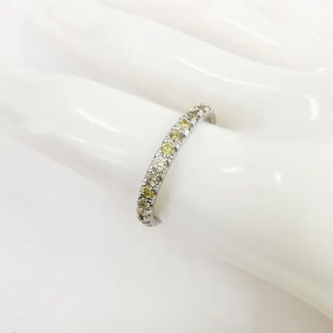 0.82 ct vs fancy mix color diamonds designer ring - 14 karaat Witgoud - Ring Diamant - Diamanten, AIG gecertificeerd zonder reserve