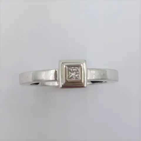 Vasari - 18 karaat Witgoud - Ring - 0.10 ct Diamant