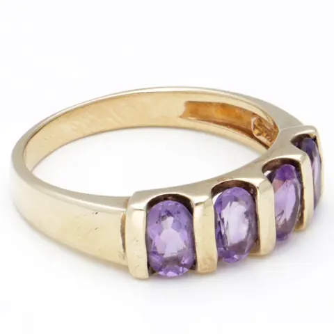 No reserve - 9 kt. Goud - Ring - 1.16 ct Amethist