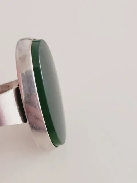 Niels Erik Sterling Denmark - 925 Zilver - Ring Jade