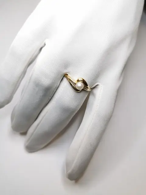 18 karaat Akoya parels, Goud - Ring