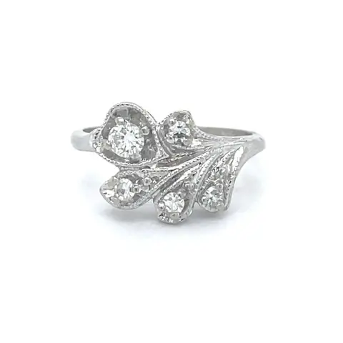 14 karaat Witgoud - Ring - 0.15 ct Diamant - Diamanten