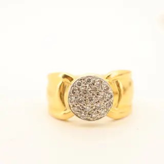 19.2 karaat Goud - Ring - 0.18 ct Diamant
