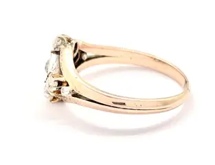 "NO RESERVE PRICE" Fin du XIXe siècle - Vers 1880 - 18 karaat Platina, Rosé goud - Ring - 0.40 ct Diamant