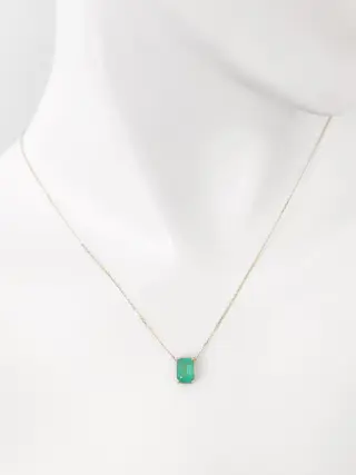 1.28ct Emerald Pendant - 14 karaat Geel goud - Hanger - ***GEEN RESERVEPRIJS***