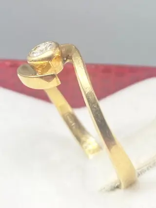 18 karaat Geel goud - Ring Diamant