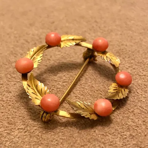 800 Zilver - Broche Koraal