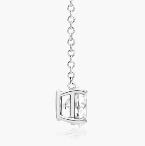 GIA Lab Report Solitaire 0.59CT I/VVS2 Triple EX!! diamond pendant with a necklace made from 14K - 14 karaat Witgoud - Collier met hanger Diamant